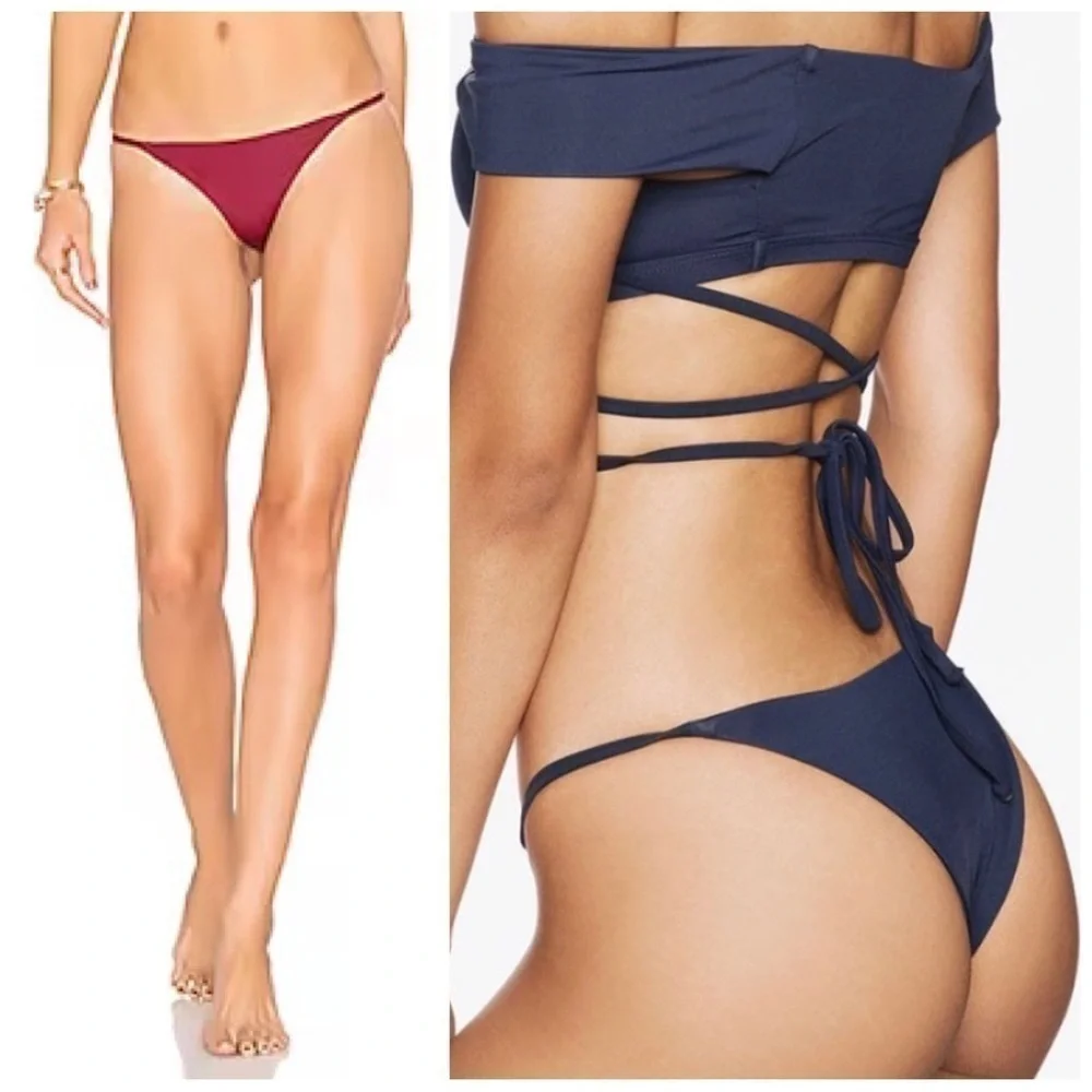 Frankies Bikinis x Revolve New Marley Bikini Top & Shiloh Bikini Bottom Maroon